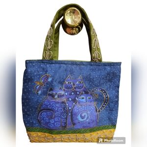Laurel Burch Small Canvas Cat Handbag